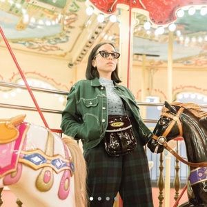 UNIF Green Jacket with White Stitching